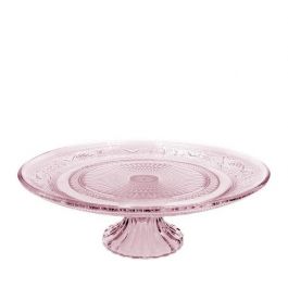 Pie plateau Glass w. base Pink Ø23x H: 8 cm (1 pc) [IFS-30236]