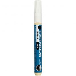 Glass & Porcelain Marker, white, line 2-4 mm, opaque, 1 pc [HOB-31320]