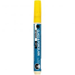 Glass & Porcelain Marker, yellow, line 2-4 mm, opaque, 1 pc [HOB-31321]
