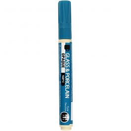 Glass & Porcelain Marker, turquoise, line 2-4 mm, opaque, 1 pc [HOB-31323]