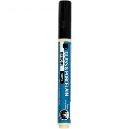 Glass & Porcelain Marker, black, line 2-4 mm, opaque, 1 pc [HOB-31324]