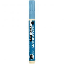 Glass & Porcelain Marker, light blue, line 2-4 mm, opaque, 1 pc [HOB-31329]