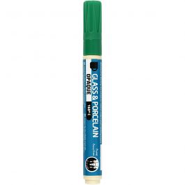 Glass & Porcelain Marker, green, line 2-4 mm, opaque, 1 pc [HOB-31330]