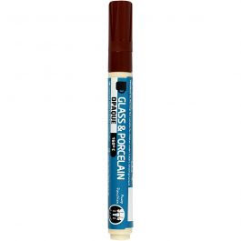 Glass & Porcelain Marker, brown, line 2-4 mm, opaque, 1 pc [HOB-31331]