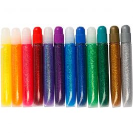 Glitter Glue, 12x10 ml/ 1 pack [HOB-31800]