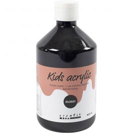School acrylic paint glossy, black, glossy, 500 ml/ 1 bottle [HOB-32004]