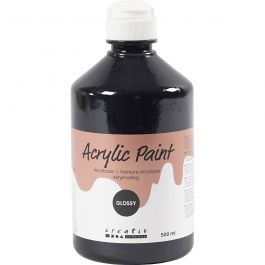 School acrylic paint glossy, black, glossy, 500 ml/ 1 bottle [HOB-32004]