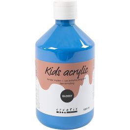 School acrylic paint glossy, primary blue, glossy, 500 ml/ 1 bottle [HOB-32008]