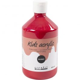 School acrylic paint glossy, primary red, glossy, 500 ml/ 1 bottle [HOB-32010]