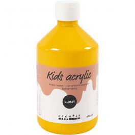 School acrylic paint glossy, yellow, glossy, 500 ml/ 1 bottle [HOB-32012]