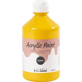 School acrylic paint glossy, yellow, glossy, 500 ml/ 1 bottle [HOB-32012]