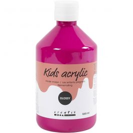 School acrylic paint glossy, pink, glossy, 500 ml/ 1 bottle [HOB-32020]