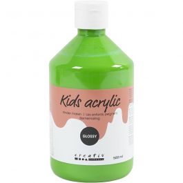 School acrylic paint glossy, light green, glossy, 500 ml/ 1 bottle [HOB-32026]
