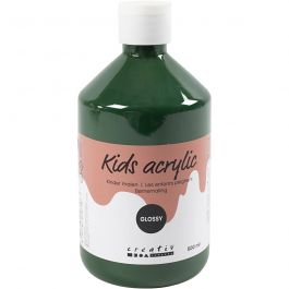 School acrylic paint glossy, dark green, glossy, 500 ml/ 1 bottle [HOB-32028]
