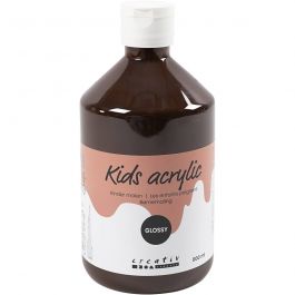 School acrylic paint glossy, brown, glossy, 500 ml/ 1 bottle [HOB-32030]