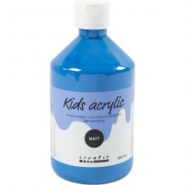 School acrylic paint matte, primary blue, matt, 500 ml/ 1 bottle [HOB-32108]
