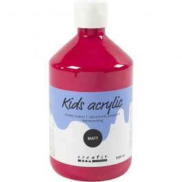 School acrylic paint matte, primary red, matt, 500 ml/ 1 bottle [HOB-32110]