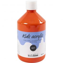 School acrylic paint matte, orange, matt, 500 ml/ 1 bottle [HOB-32114]