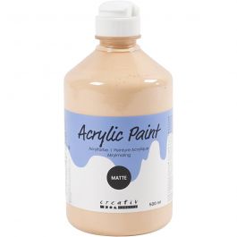 School acrylic paint matte, light beige, matt, 500 ml/ 1 bottle [HOB-32118]