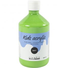 School acrylic paint matte, light green, matt, 500 ml/ 1 bottle [HOB-32126]