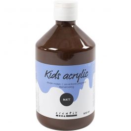 School acrylic paint matte, brown, matt, 500 ml/ 1 bottle [HOB-32130]