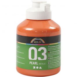 School acrylic paint metallic, orange, metallic, 500 ml/ 1 bottle [HOB-32212]