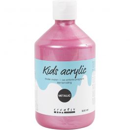 School acrylic paint metallic, light red, metallic, 500 ml/ 1 bottle [HOB-32216]