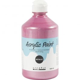 School acrylic paint metallic, light red, metallic, 500 ml/ 1 bottle [HOB-32216]