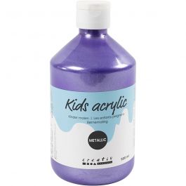 School acrylic paint metallic, violet, metallic, 500 ml/ 1 bottle [HOB-32218]