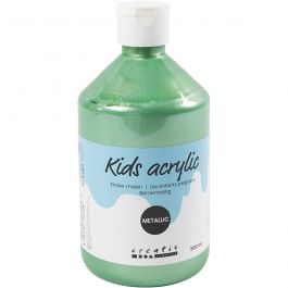 School acrylic paint metallic, light green, metallic, 500 ml/ 1 bottle [HOB-32224]