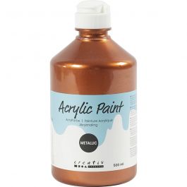School acrylic paint metallic, metallic copper, metallic, 500 ml/ 1 bottle [HOB-32226]