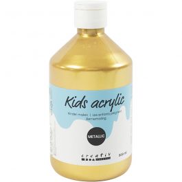 School acrylic paint metallic, gold, metallic, 500 ml/ 1 bottle [HOB-32228]