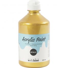 School acrylic paint metallic, gold, metallic, 500 ml/ 1 bottle [HOB-32228]