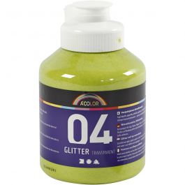 A-Color Acrylic Paint, lime green, lime green - glitter, 500ml [HOB-32504]