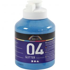 A-Color Acrylic Paint, blue, blue - glitter, 500ml [HOB-32506]