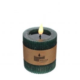 LED pillar candle Ø7 h. 7.5cm moss green (1 pc) [IFS-32600]