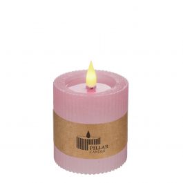 LED pillar candle Ø7 h. 7.5cm pink (1 pc) [IFS-32604]