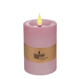 LED pillar candle Ø7 h. 10 cm pink (1 pc) [IFS-32624]