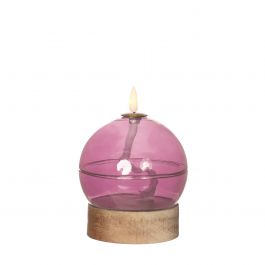 LED oil lamp h13.5 Ø10 cm pink (1 pc) [IFS-32801]