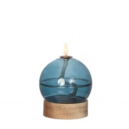 LED oil lamp h13.5 Ø10 cm dark blue (1 pc) [IFS-32807]