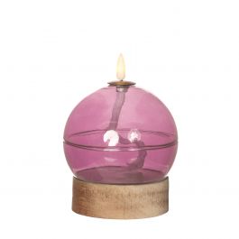 LED oil lamp h16.5 Ø12 cm pink (1 pc) [IFS-32811]
