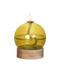 LED oil lamp h16.5 Ø12 cm ochre (1 pc) [IFS-32812]