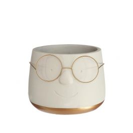 Pot with glasses Gold Ø12 h: 9 cm (6 Pcs) [IFS-33097]