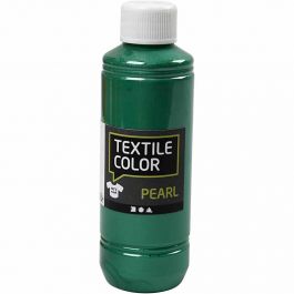 Textile Color Paint, green, mother of pearl, 250 ml/ 1 bottle [HOB-33727]