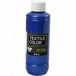Textile Color Paint, blue, mother of pearl, 250 ml/ 1 bottle [HOB-33728]