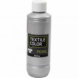 Textile Color Paint, silver, mother of pearl, 250 ml/ 1 bottle [HOB-33762]