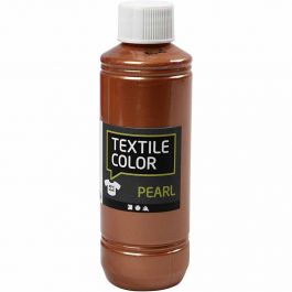 Textile Color Paint, copper, mother of pearl, 250 ml/ 1 bottle [HOB-33763]
