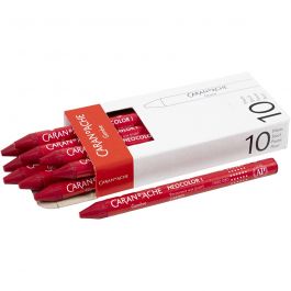 Neocolor I Crayons, carmine (080), L: 10 cm, thickness 8 mm, 10 pc/ 1 pack [HOB-34001]
