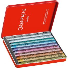 Neocolor I Crayons, metallic colours, L: 10 cm, thickness 8 mm, 10 pc/ 1 pack [HOB-34012]