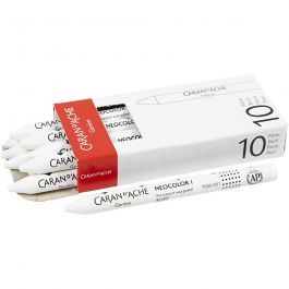 Neocolor I Crayons, white (001), L: 10 cm, thickness 8 mm, 10 pc/ 1 pack [HOB-34020]